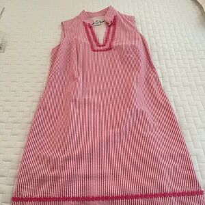 Vineyard Vines Seersucker Dress Pink and White Size 4